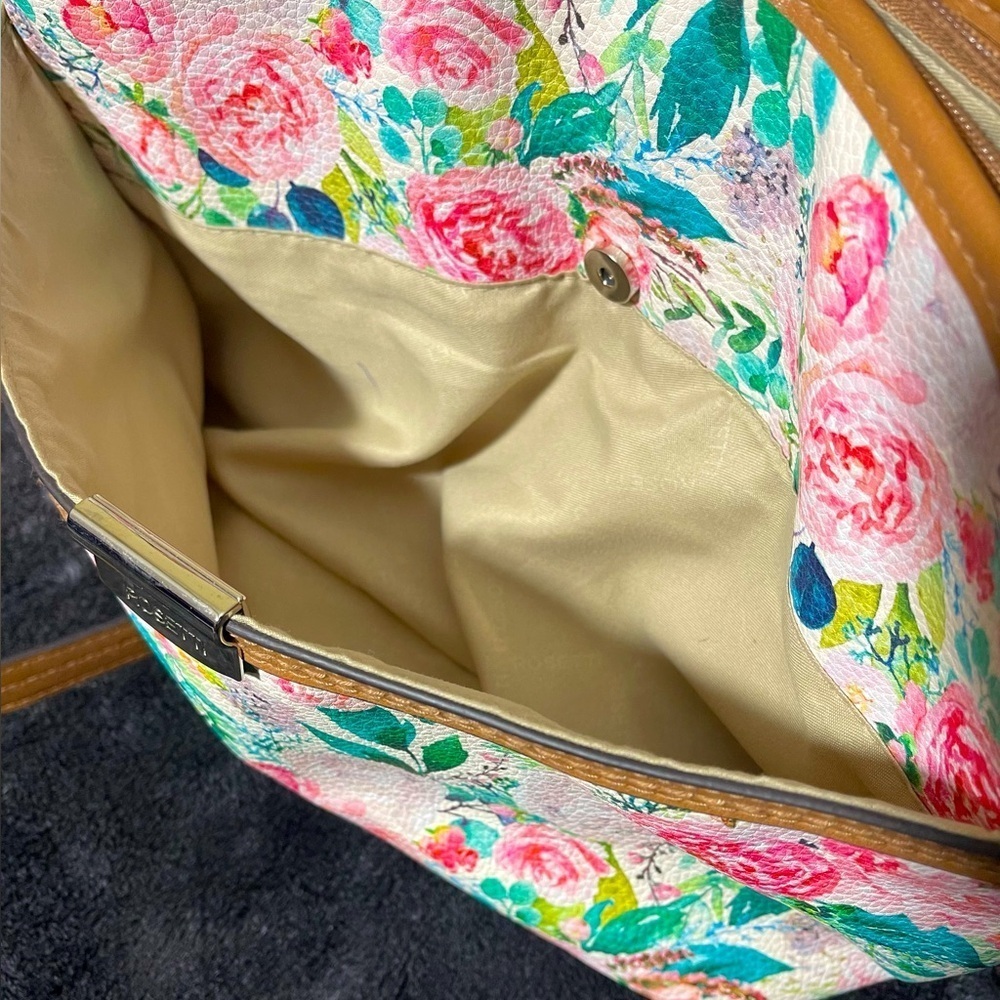 Rosetti Leather Handbag, Spring Flowers Crossbody, Large Floral Purse Co… - Picture 4 of 8